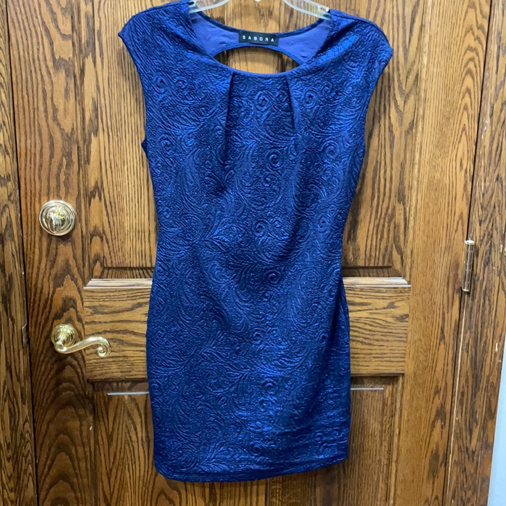 Sabora Open Back Blue Mini Dress